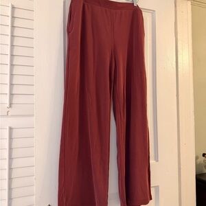 Soft Surroundings Wide-Leg Pants in Rust Red